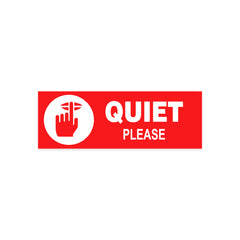 Quiet Please Sign Sticker – Silent Zone Notice Sign