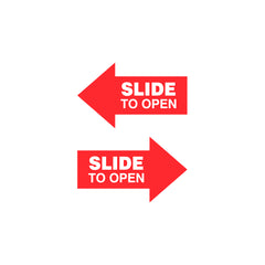 Sliding Door Instruction Sign with Arrow – Durable Waterproof Sticker