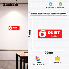Quiet Please Sign Sticker – Silent Zone Notice Sign