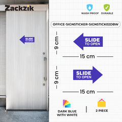 Sliding Door Instruction Sign with Arrow – Durable Waterproof Sticker