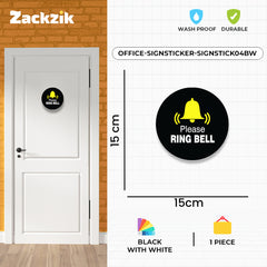 Please Ring Bell Sticker – Clear Door Instruction Sign