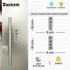 Pull Push Door Sign Stickers – Vertical Vinyl Instruction Decals