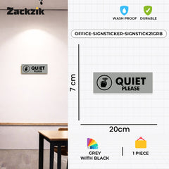 Quiet Please Sign – Silence Zone Instruction Sticker