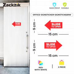 Sliding Door Instruction Sign with Arrow – Durable Waterproof Sticker