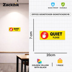 Quiet Please Sign Sticker – Silent Zone Notice Sign
