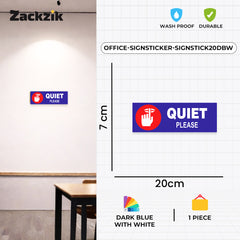 Quiet Please Sign Sticker – Silent Zone Notice Sign