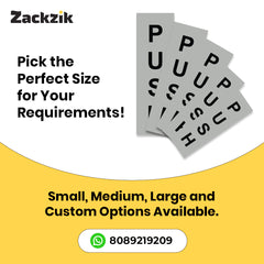 Pull Push Door Sign Stickers – Vertical Vinyl Instruction Decals