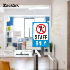 Zackziq Staff Only Sign Boards – No Entry Sign for Office & Workplace