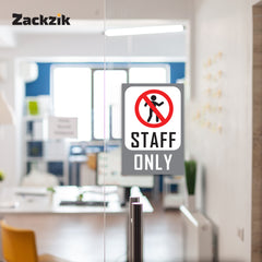 Zackziq Staff Only Sign Boards – No Entry Sign for Office & Workplace
