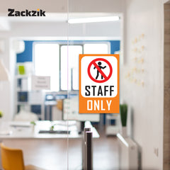 Zackziq Staff Only Sign Boards – No Entry Sign for Office & Workplace