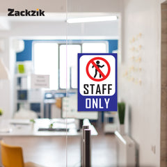 Zackziq Staff Only Sign Boards – No Entry Sign for Office & Workplace