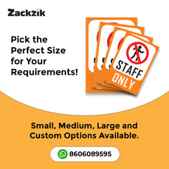 Zackziq Staff Only Sign Boards – No Entry Sign for Office & Workplace