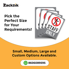Zackziq Staff Only Sign Boards – No Entry Sign for Office & Workplace