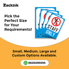 Zackziq Staff Only Sign Boards – No Entry Sign for Office & Workplace