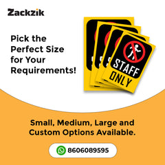 Zackziq Staff Only Sign Boards – No Entry Sign for Office & Workplace