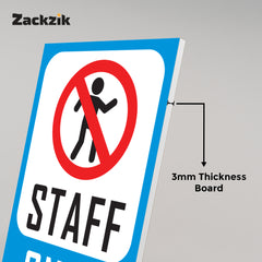 Zackziq Staff Only Sign Boards – No Entry Sign for Office & Workplace