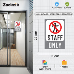 Zackziq Staff Only Sign Boards – No Entry Sign for Office & Workplace