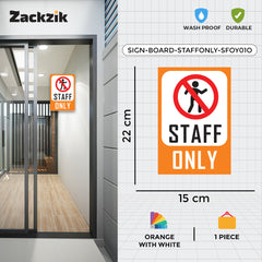 Zackziq Staff Only Sign Boards – No Entry Sign for Office & Workplace