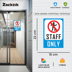 Zackziq Staff Only Sign Boards – No Entry Sign for Office & Workplace