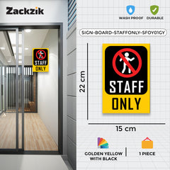 Zackziq Staff Only Sign Boards – No Entry Sign for Office & Workplace