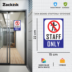 Zackziq Staff Only Sign Boards – No Entry Sign for Office & Workplace