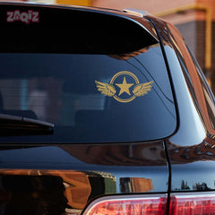 Zaqiz Stickers – Bold Star with Wings Vehicle Stickers