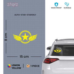 Zaqiz Stickers – Bold Star with Wings Vehicle Stickers