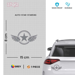 Zaqiz Stickers – Bold Star with Wings Vehicle Stickers