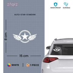 Zaqiz Stickers – Bold Star with Wings Vehicle Stickers
