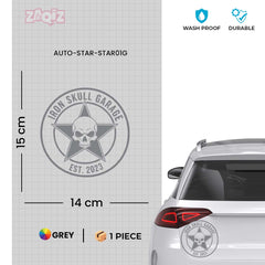 Zaqiz Stickers – Bold Star Skull Garage Decals