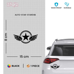 Zaqiz Stickers – Bold Star with Wings Vehicle Stickers