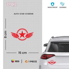 Zaqiz Stickers – Bold Star with Wings Vehicle Stickers