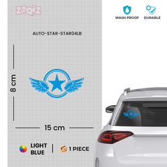 Zaqiz Stickers – Bold Star with Wings Vehicle Stickers
