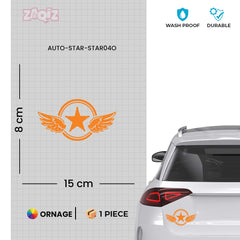 Zaqiz Stickers – Bold Star with Wings Vehicle Stickers