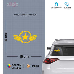 Zaqiz Stickers – Bold Star with Wings Vehicle Stickers