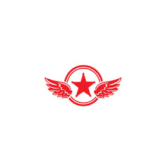 Zaqiz Stickers – Bold Star with Wings Vehicle Stickers