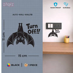 Zaqiz Turn Off Bat Switch Board Sticker Cute Vinyl Wall Decal