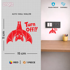 Zaqiz Turn Off Bat Switch Board Sticker Cute Vinyl Wall Decal