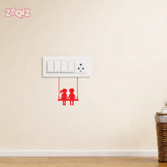 Cute Kids Hanging Swing Switch Board Decoration Sticker