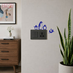 Penguin Family Switch Board Sticker Cute Animal Wall Decor