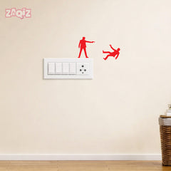 Action Hero Switch Board Sticker Creative Wall Decor Decal