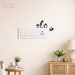 Penguin Family Switch Board Sticker Cute Animal Wall Decor