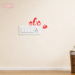 Penguin Family Switch Board Sticker Cute Animal Wall Decor