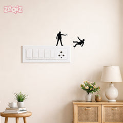 Action Hero Switch Board Sticker Creative Wall Decor Decal