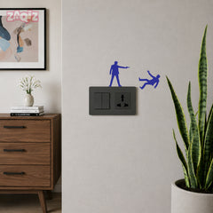 Action Hero Switch Board Sticker Creative Wall Decor Decal