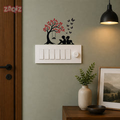 Tree and Kids Switch Board Sticker for Home Decor