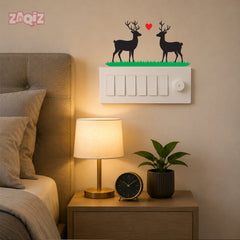 Cute Deer Couple Switch Board Sticker for Home Decor
