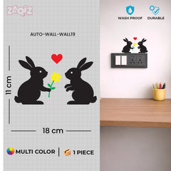 Cute Rabbit Couple Switch Board Sticker for Home Decor