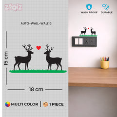 Cute Deer Couple Switch Board Sticker for Home Decor