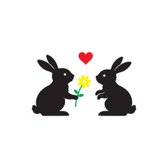 Cute Rabbit Couple Switch Board Sticker for Home Decor